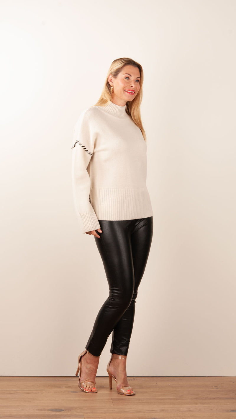 Pullover Offwhite | Schwarz