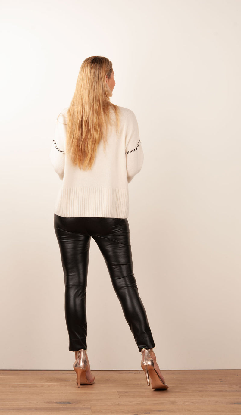 Pullover Offwhite | Schwarz