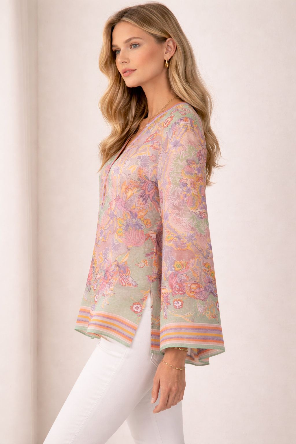 Tunika-Bluse „Floral“ Multicolor