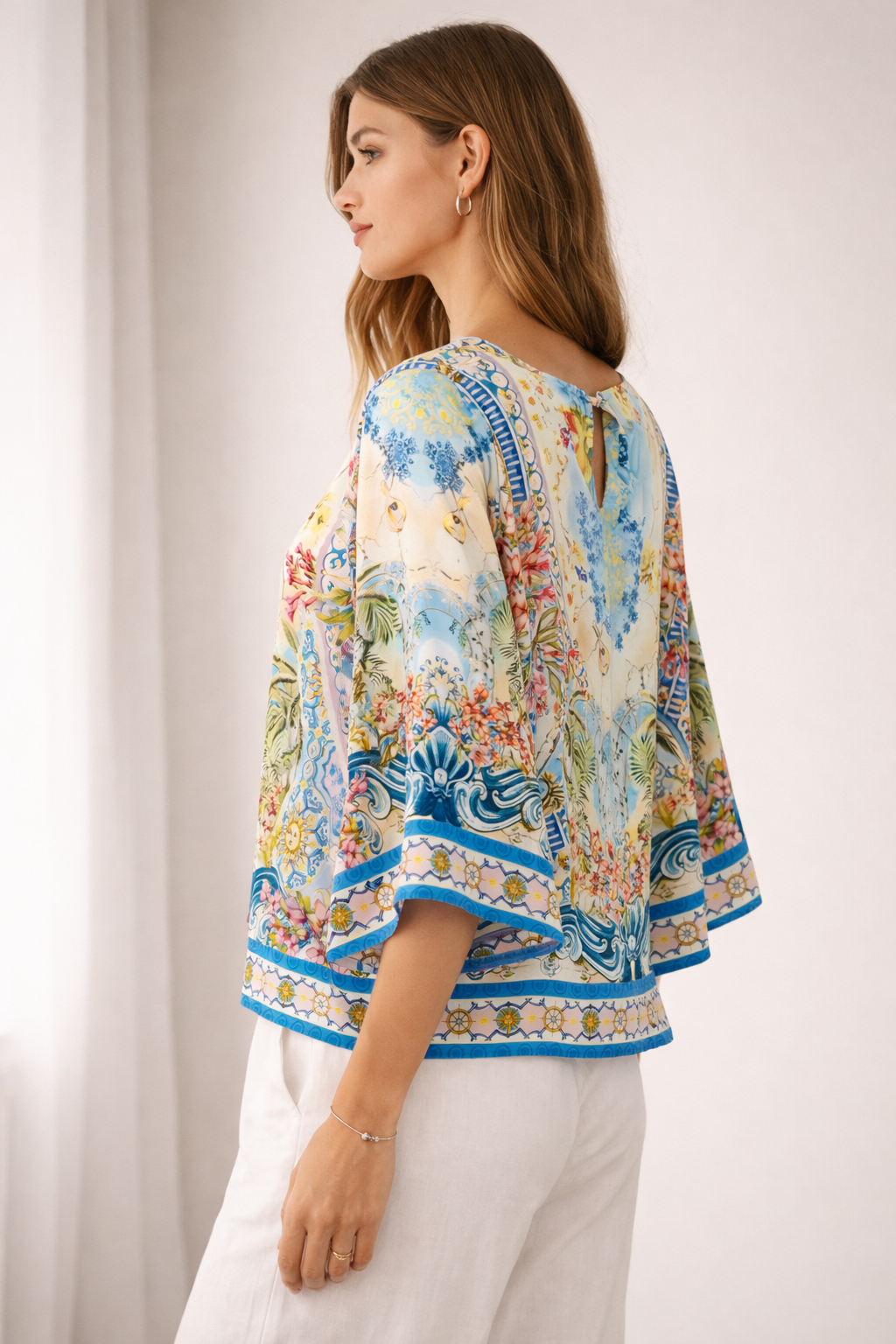 Blusenshirt Gelb | Blau | Multicolor