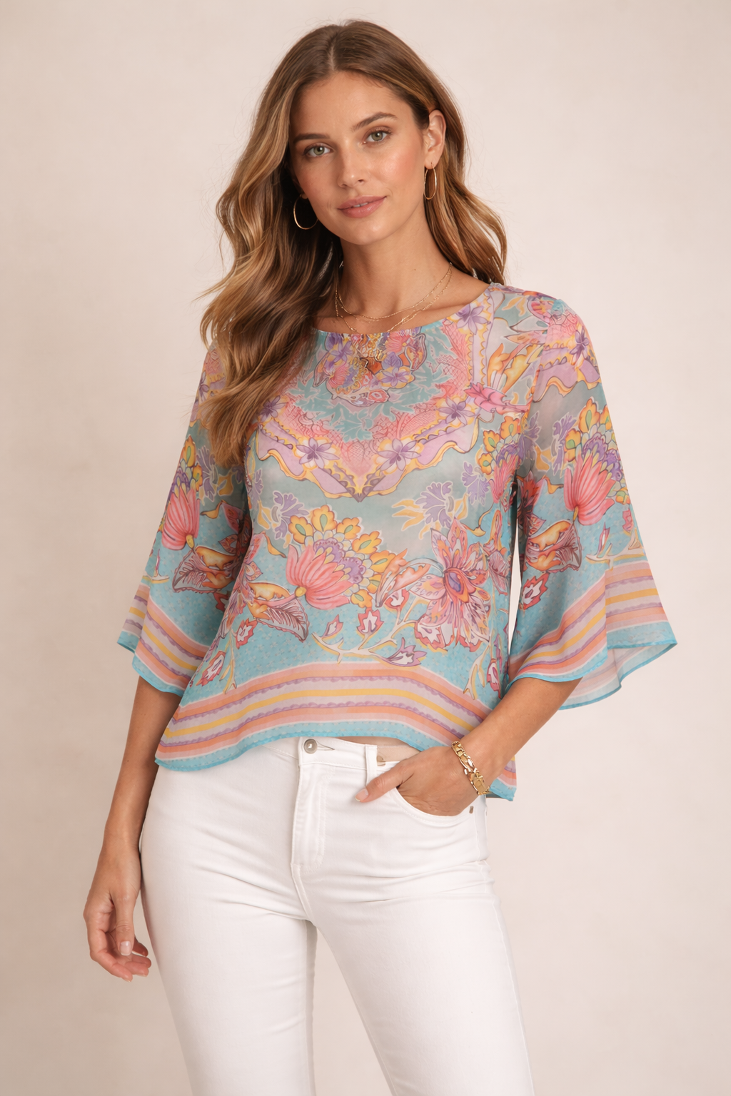 Shirt „Floralen Ornamenten“ Multicolor
