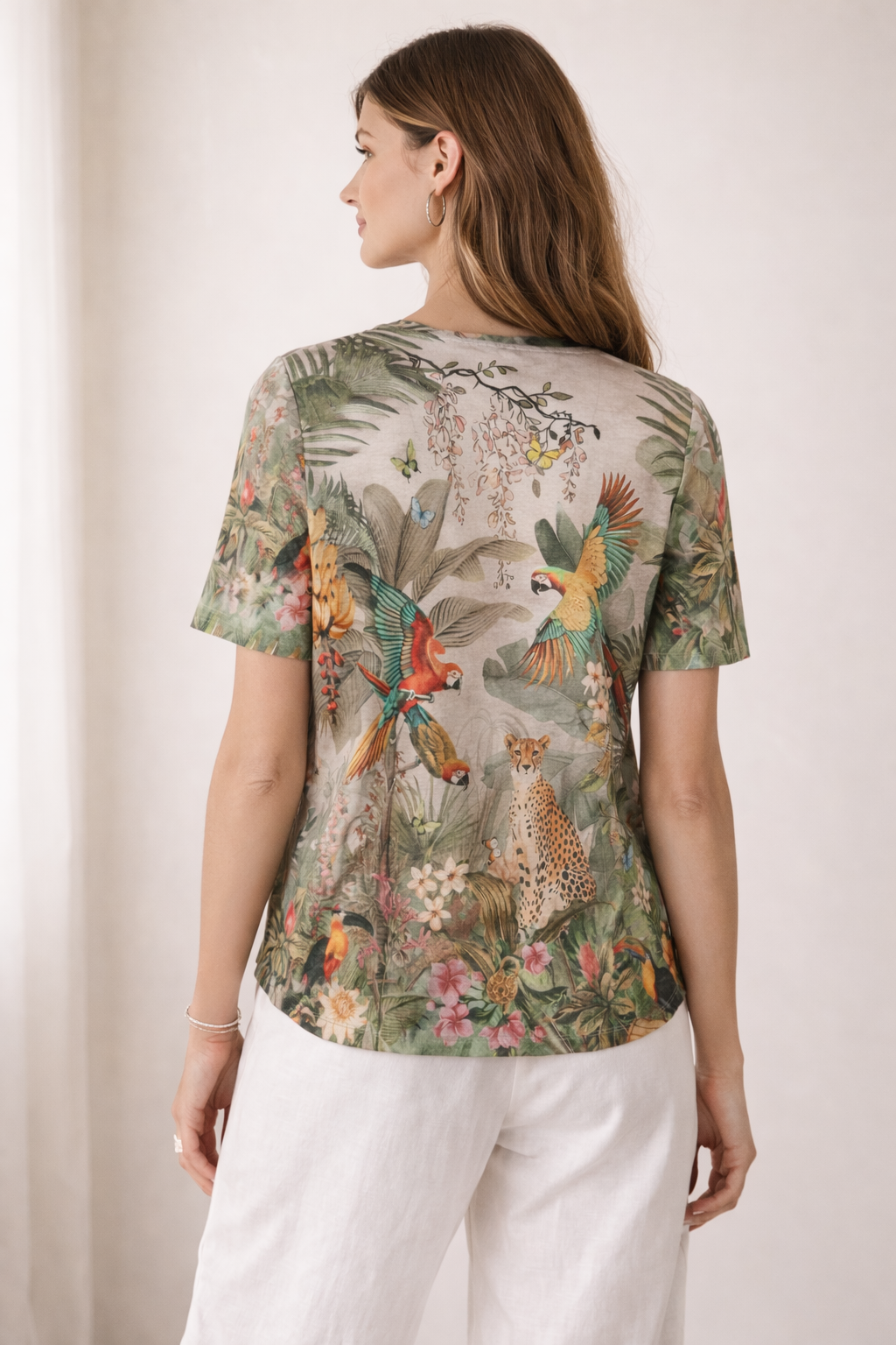 T-Shirt „Exotik“ Beige | Multicolor