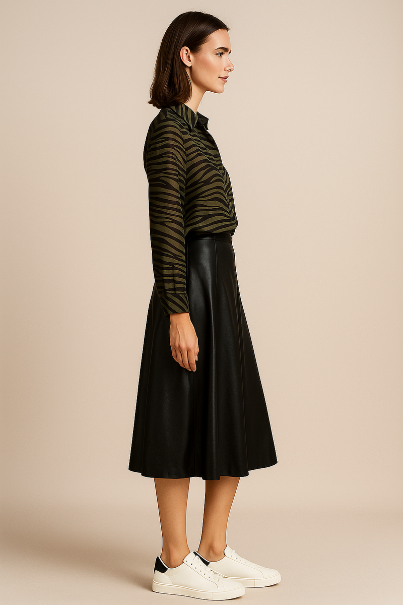 Rock „Lederimitat“ Schwarz