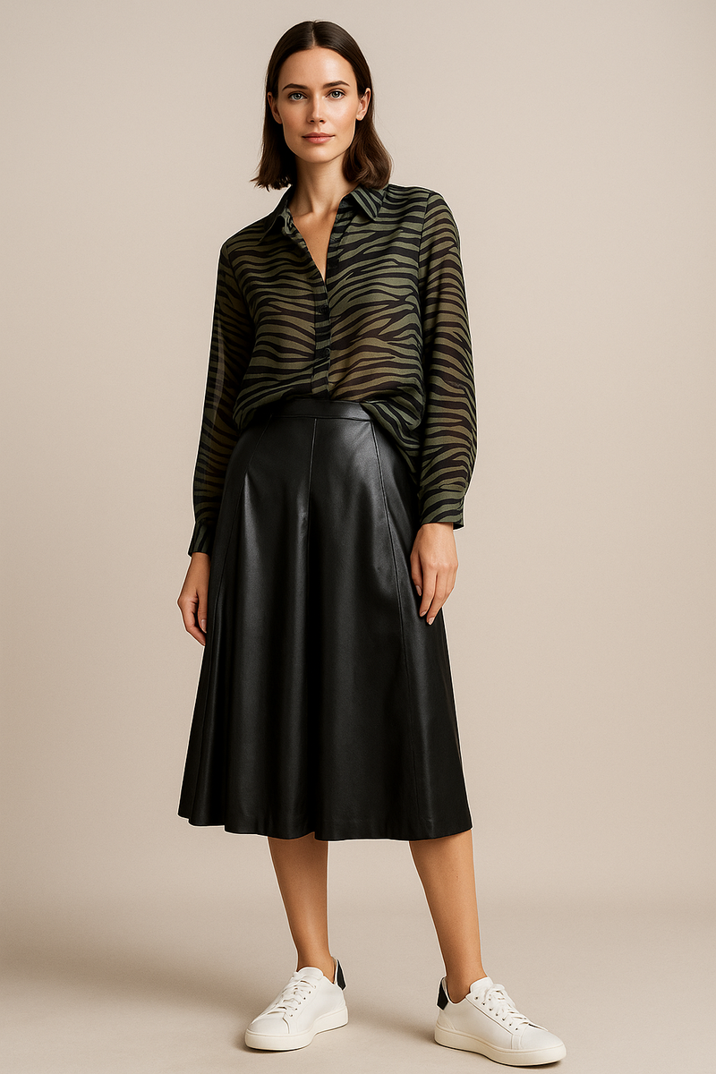 Rock „Lederimitat“ Schwarz