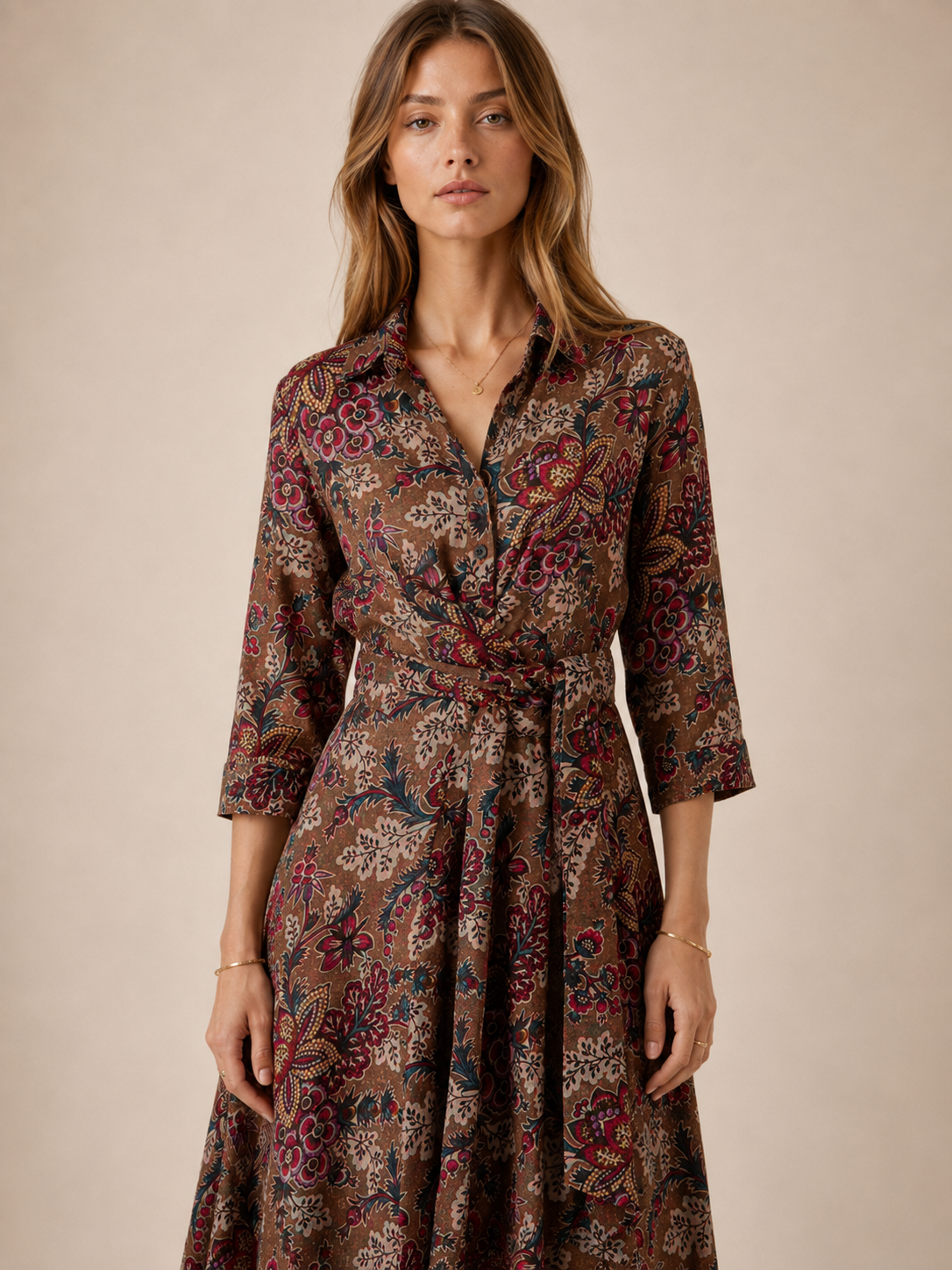 Samantha Sung Florales Wickelkleid Olivia Braun Multicolor - Lookbook-Impression