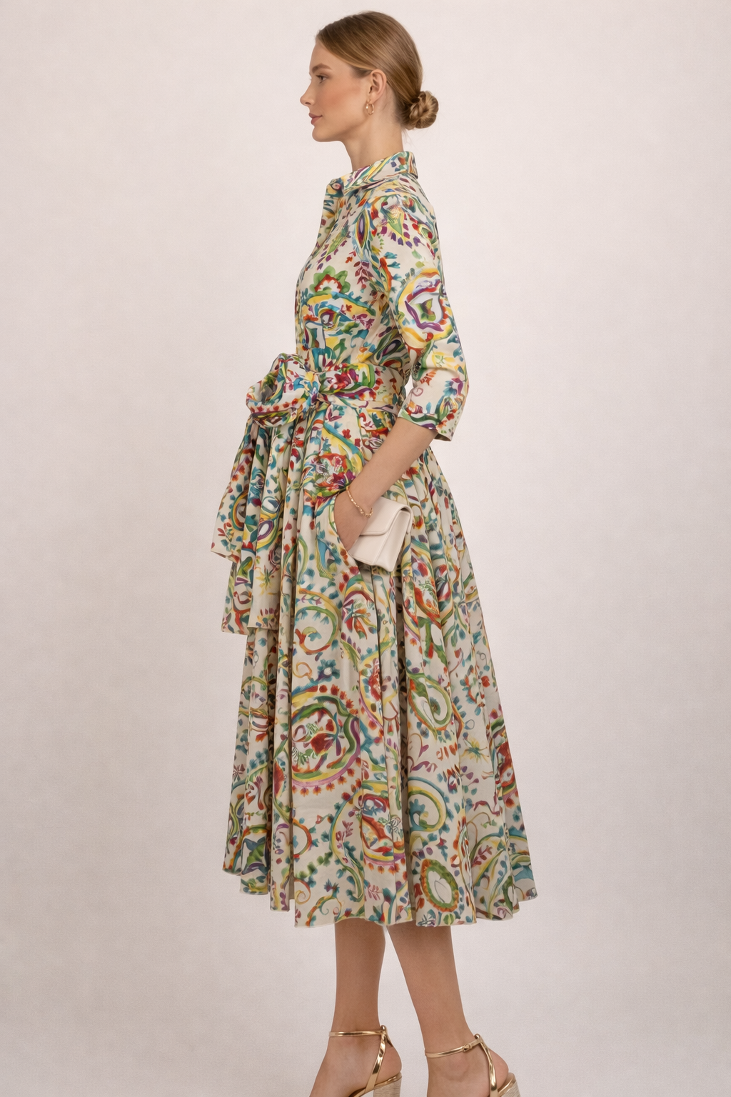 Hemdblusenkleid „Aster“ Gelb | Multicolor