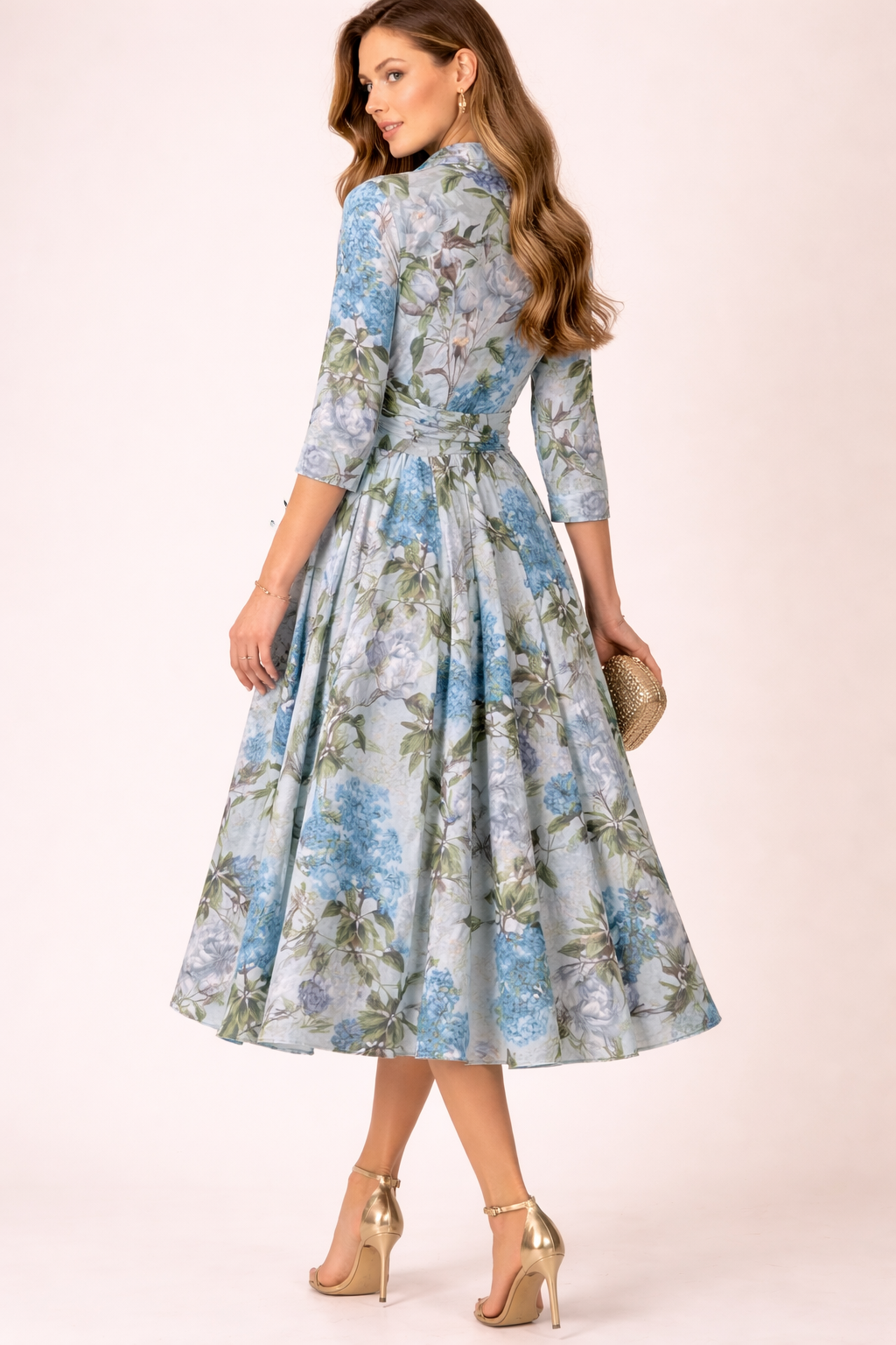 Hemdblusenkleid „Aster“ Blau | Grün | Multicolor