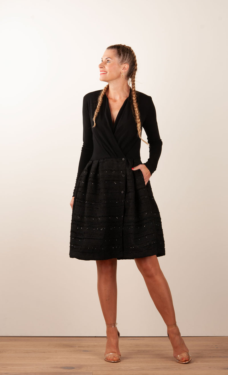 Kleid „Boucle“ Schwarz