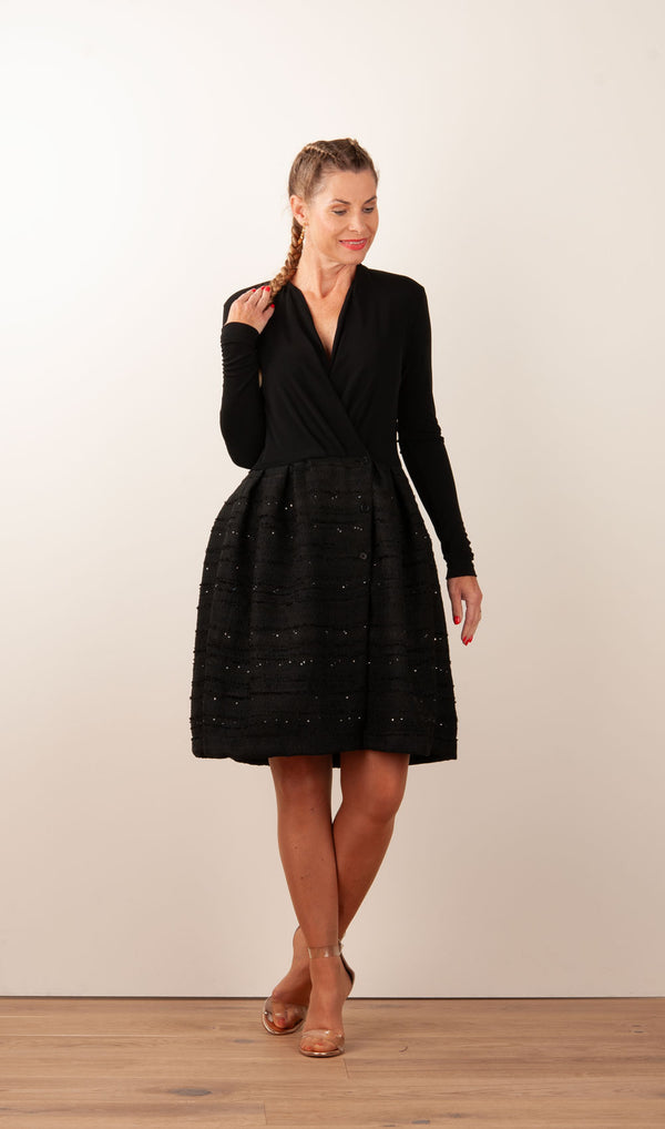 Kleid „Boucle“ Schwarz