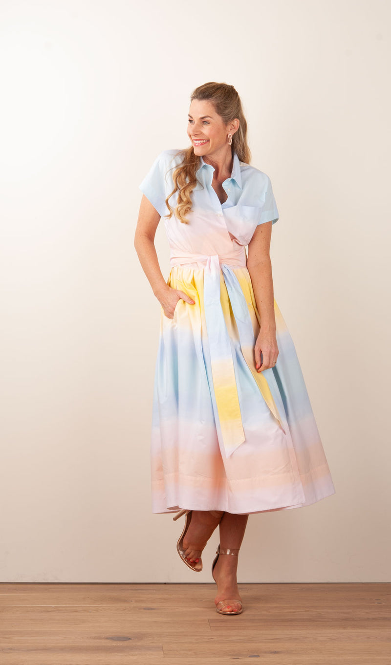 Kleid Hellblau | Rosa | Gelb | Multicolor