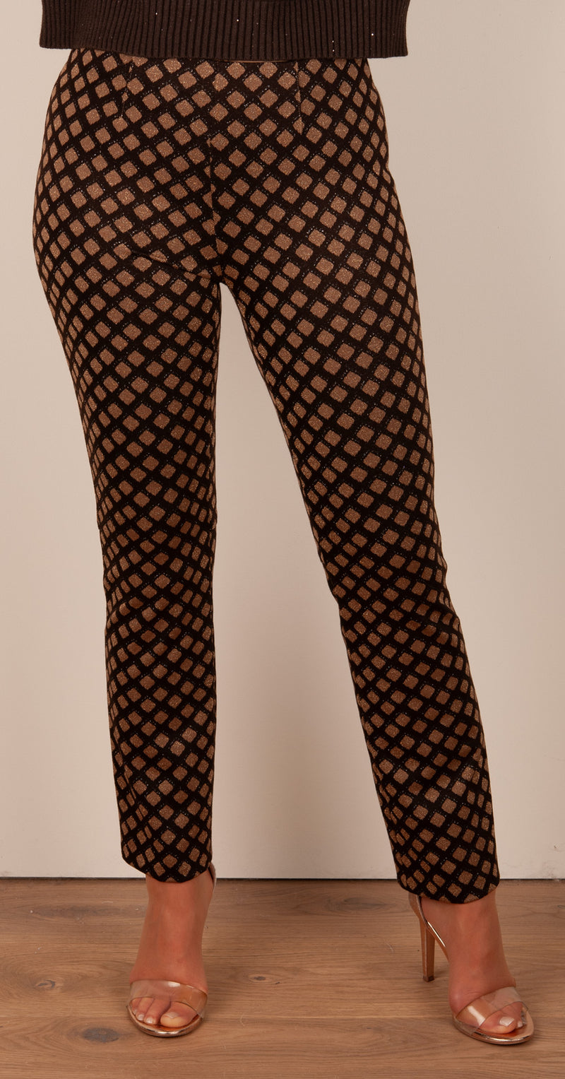 Hose „Cindessa Lurex“ Braun | Beige