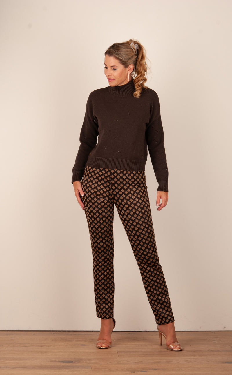 Hose „Cindessa Lurex“ Braun | Beige