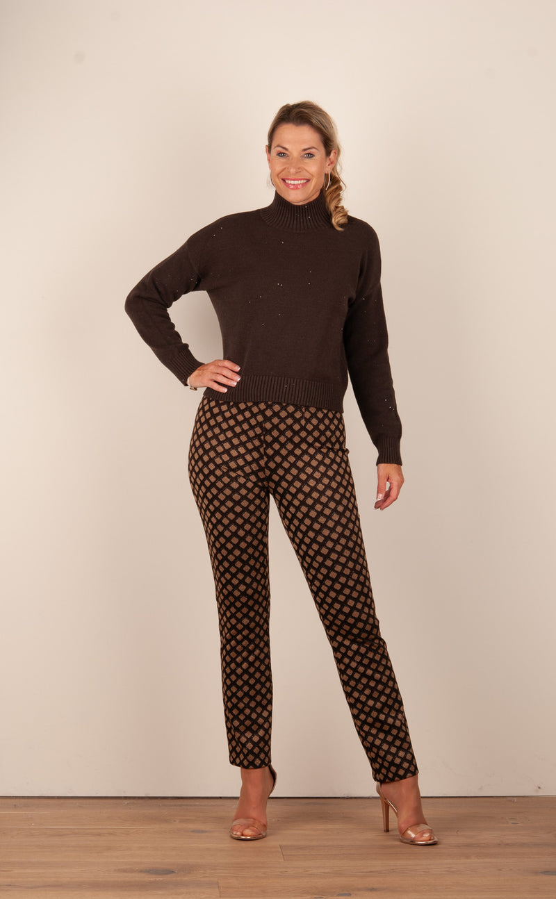 Hose „Cindessa Lurex“ Braun | Beige