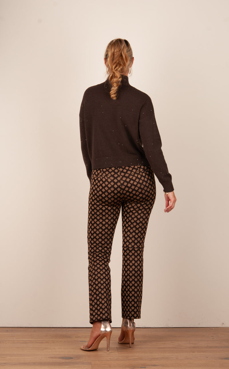 Hose „Cindessa Lurex“ Braun | Beige