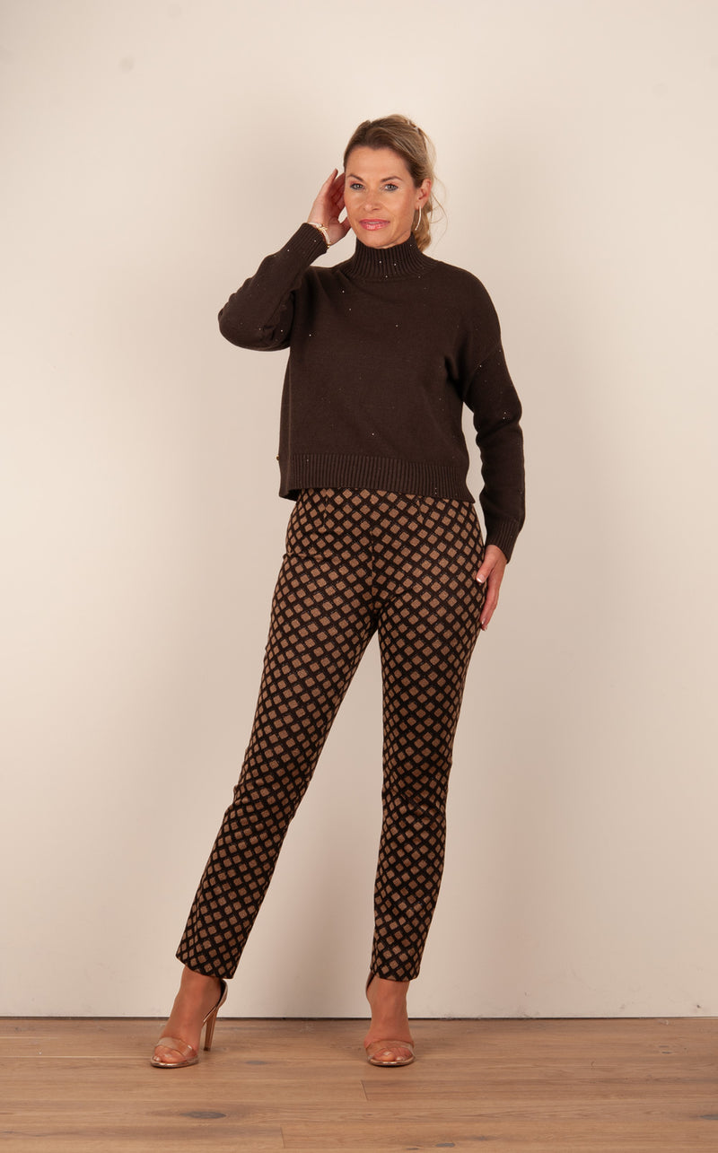 Hose „Cindessa Lurex“ Braun | Beige