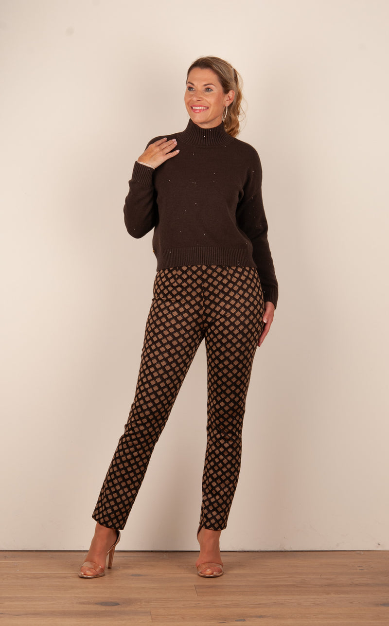 Hose „Cindessa Lurex“ Braun | Beige