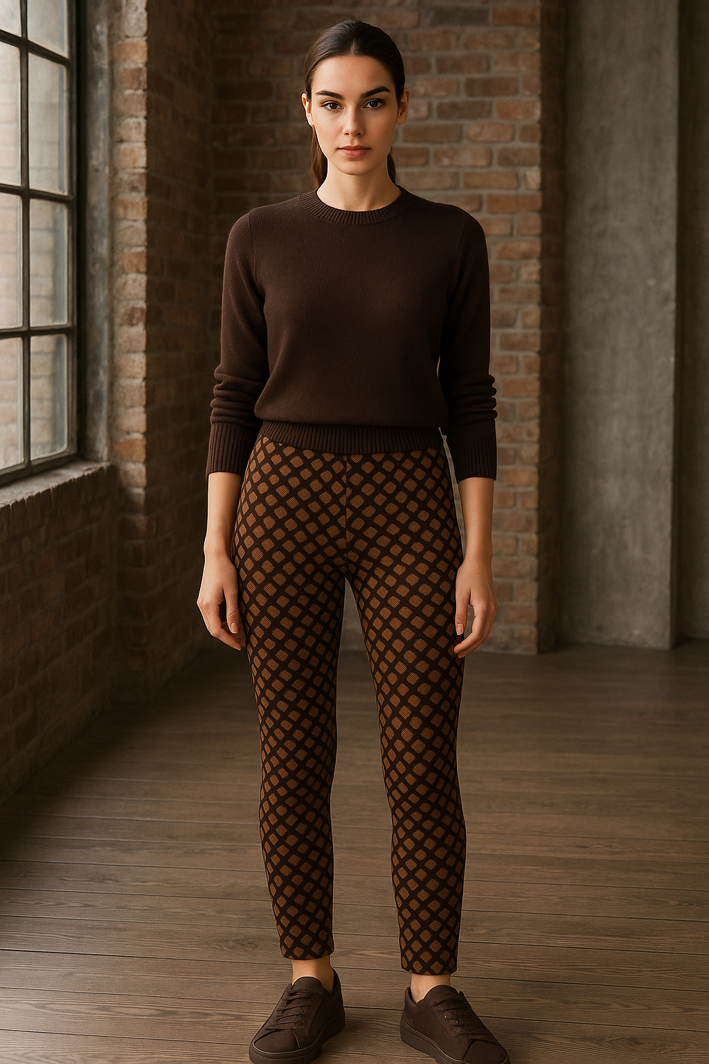 Hose „Cindessa Lurex“ Braun | Beige