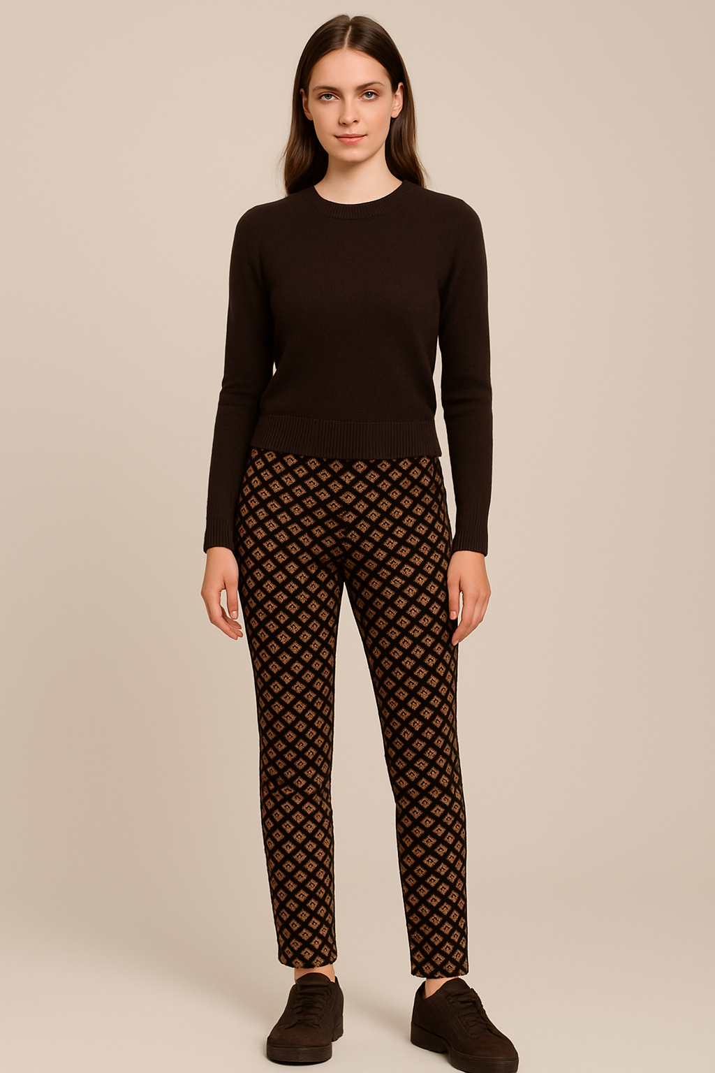 Hose „Cindessa Lurex“ Braun | Beige