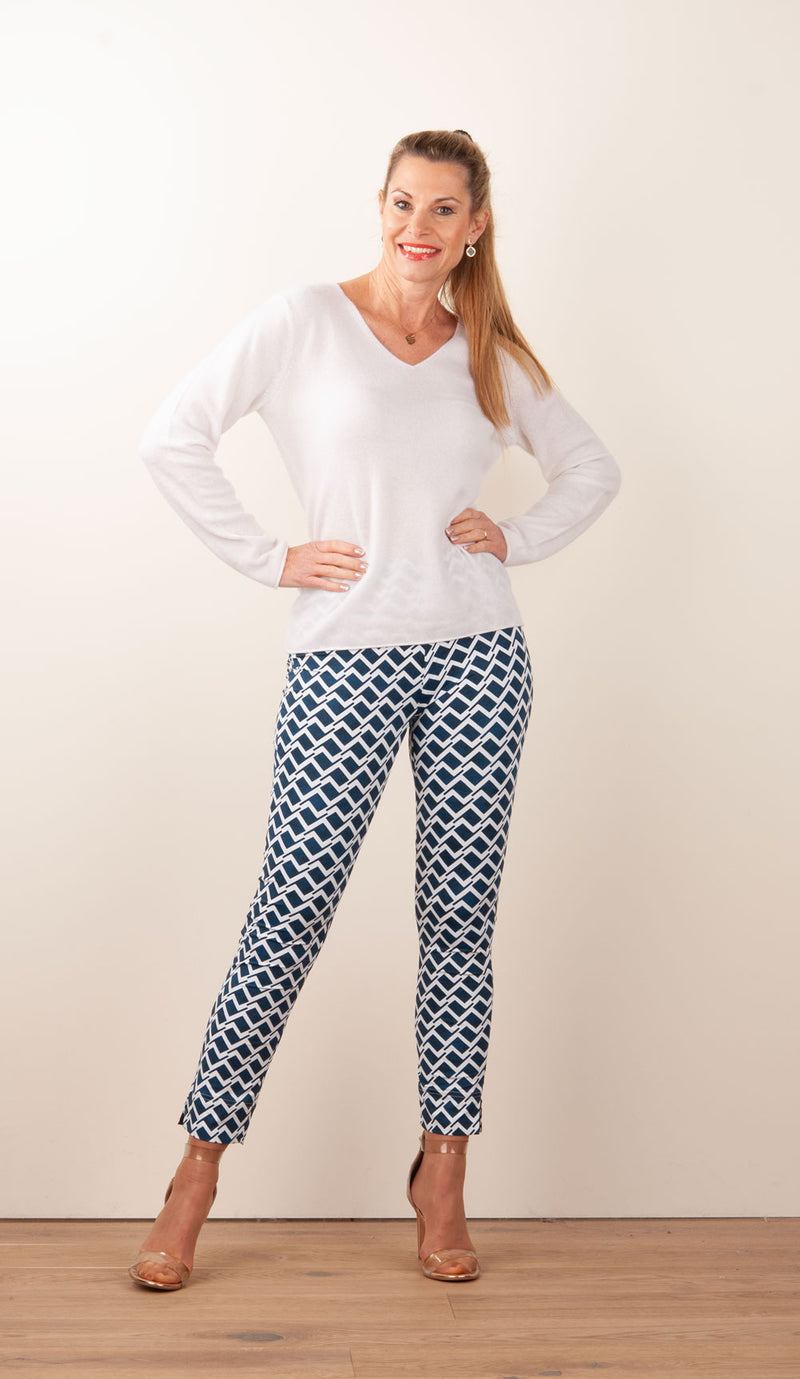 Hose „Sabrina“ Blau | Weiß