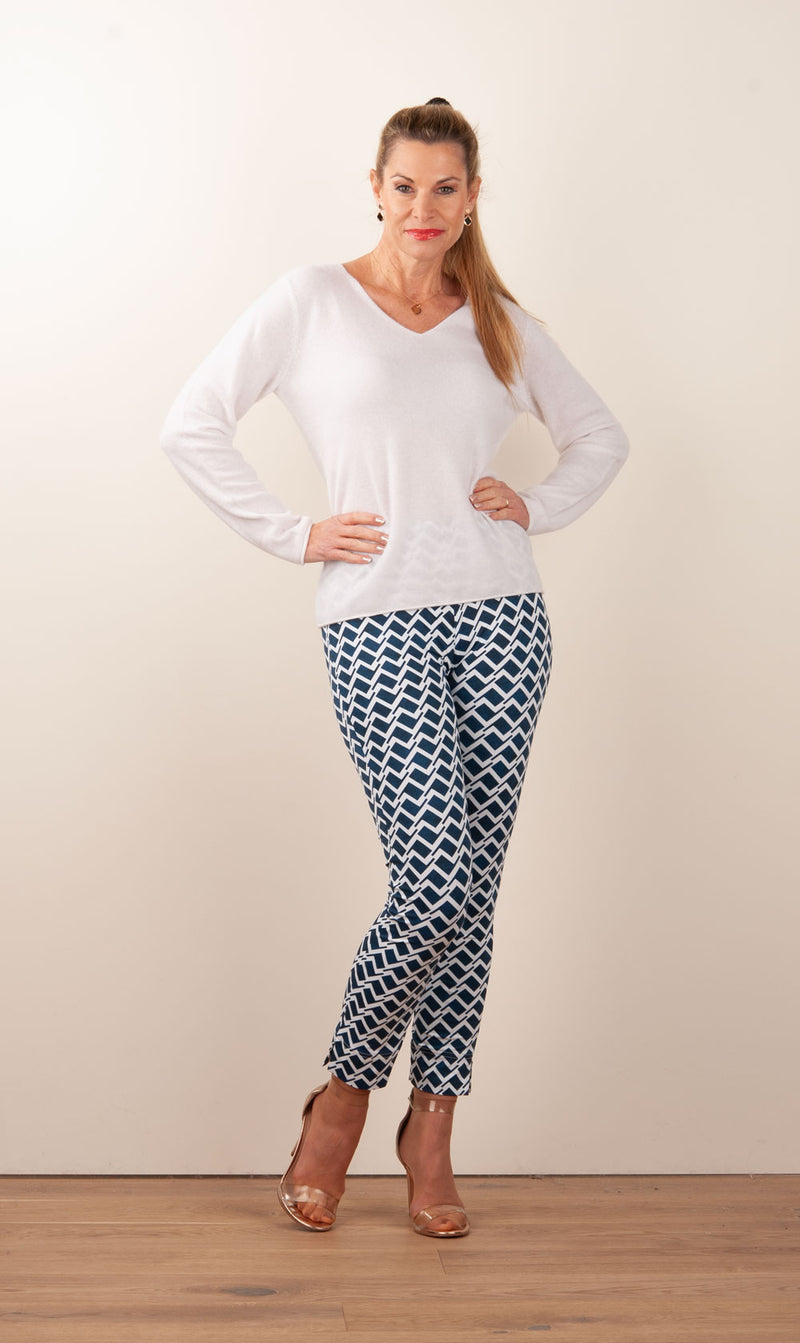 Hose „Sabrina“ Blau | Weiß