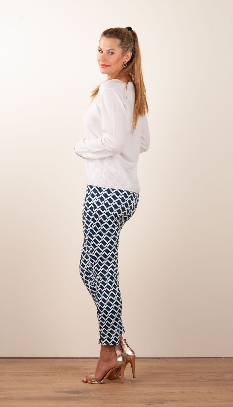 Hose „Sabrina“ Blau | Weiß