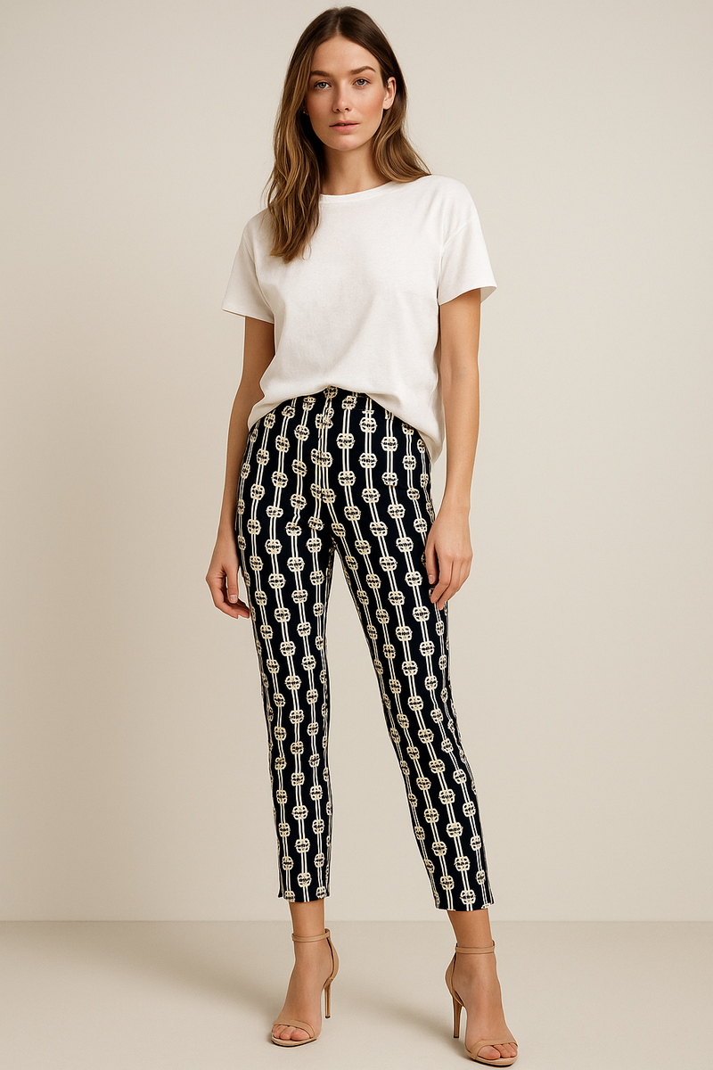 Hose „Cindy“ Dunkelblau | Weiß