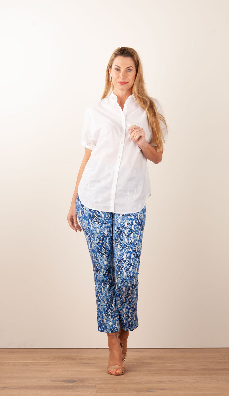 Hose „Cindy“ Blau | Weiß