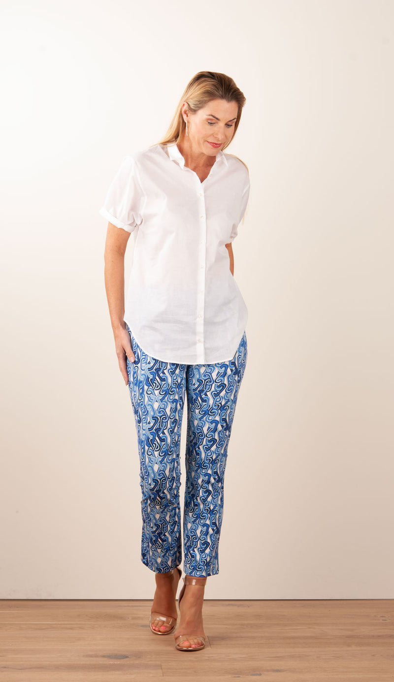 Hose „Cindy“ Blau | Weiß