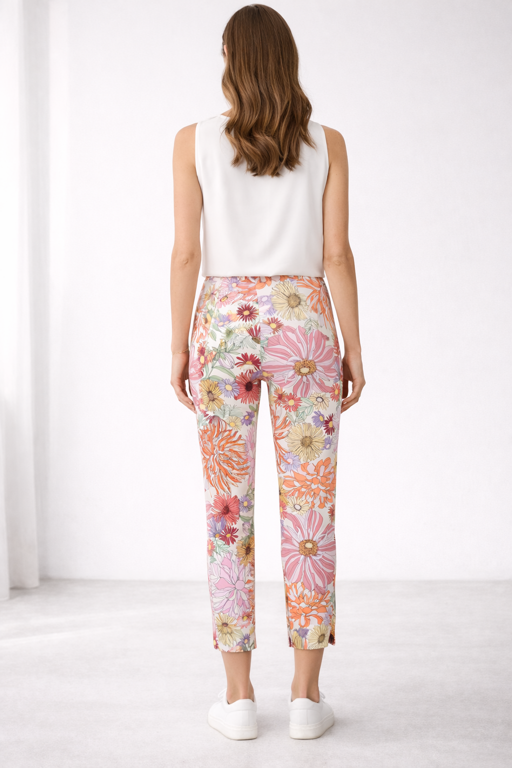 Hose „Sabrina Floral“ Creme | Multicolor
