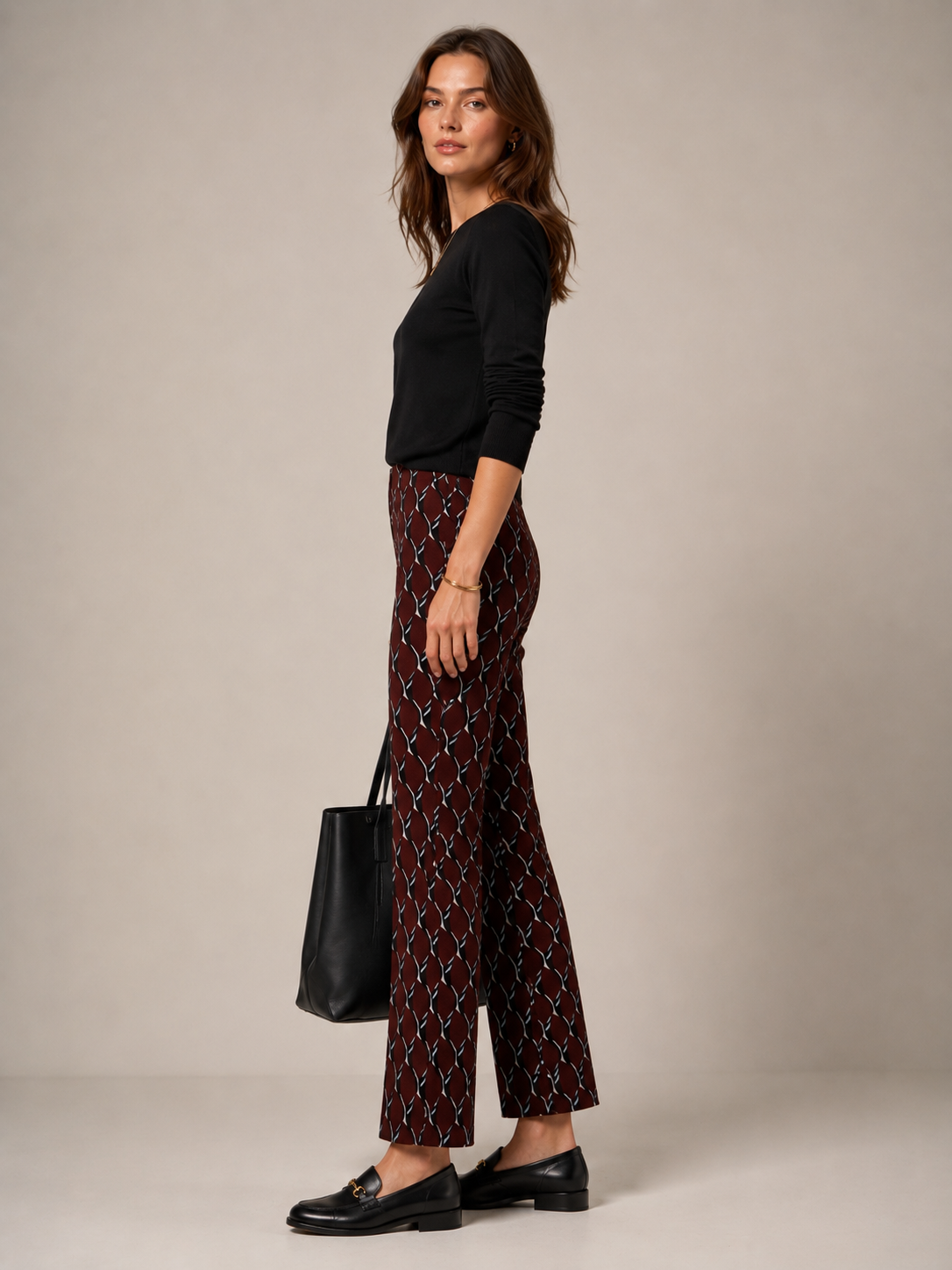 Statement-Hose „Cindy“ Barolo | Schwarz | Weiß | Hellblau