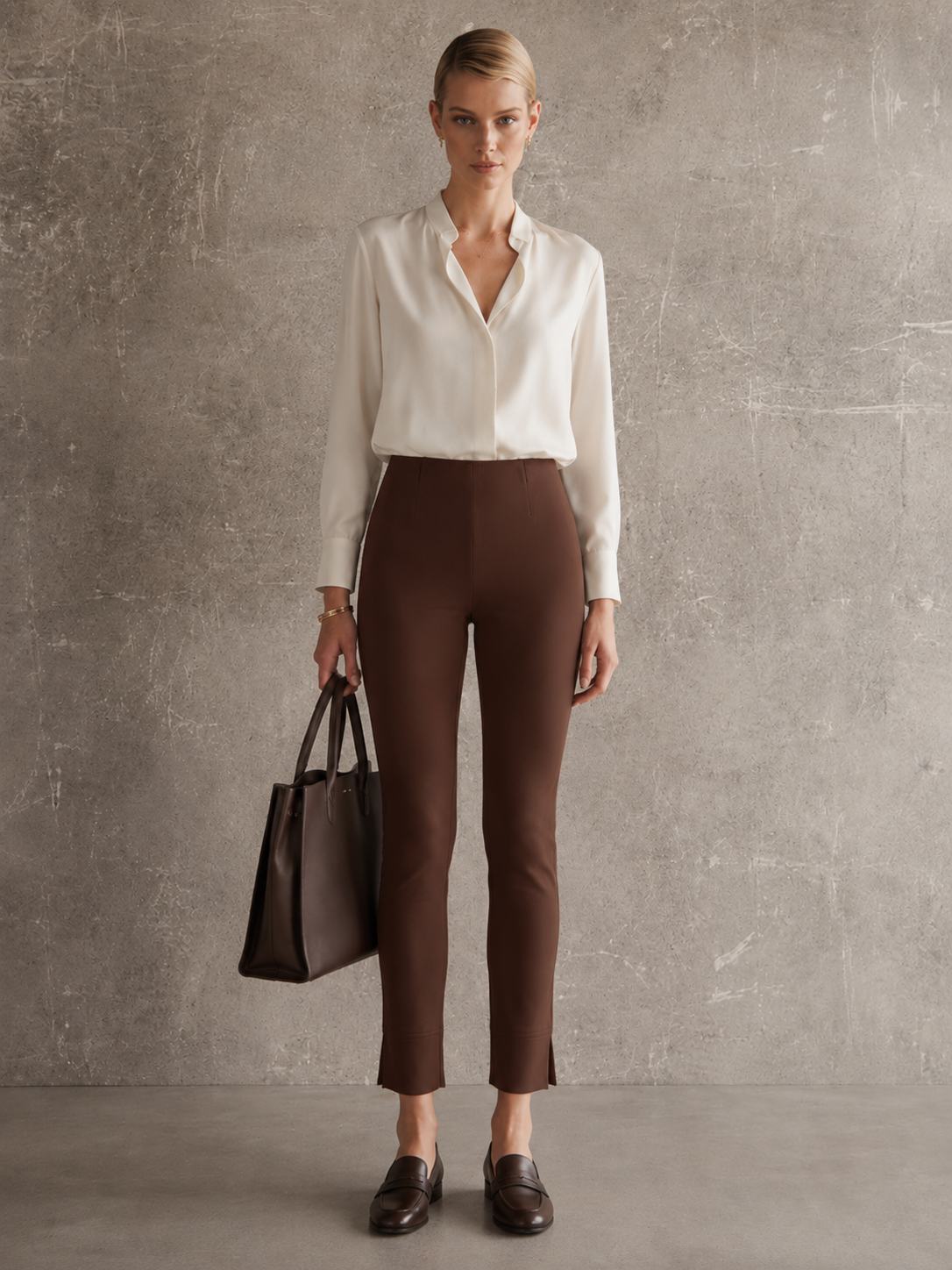 Hose „Sabrina Technical“ Braun