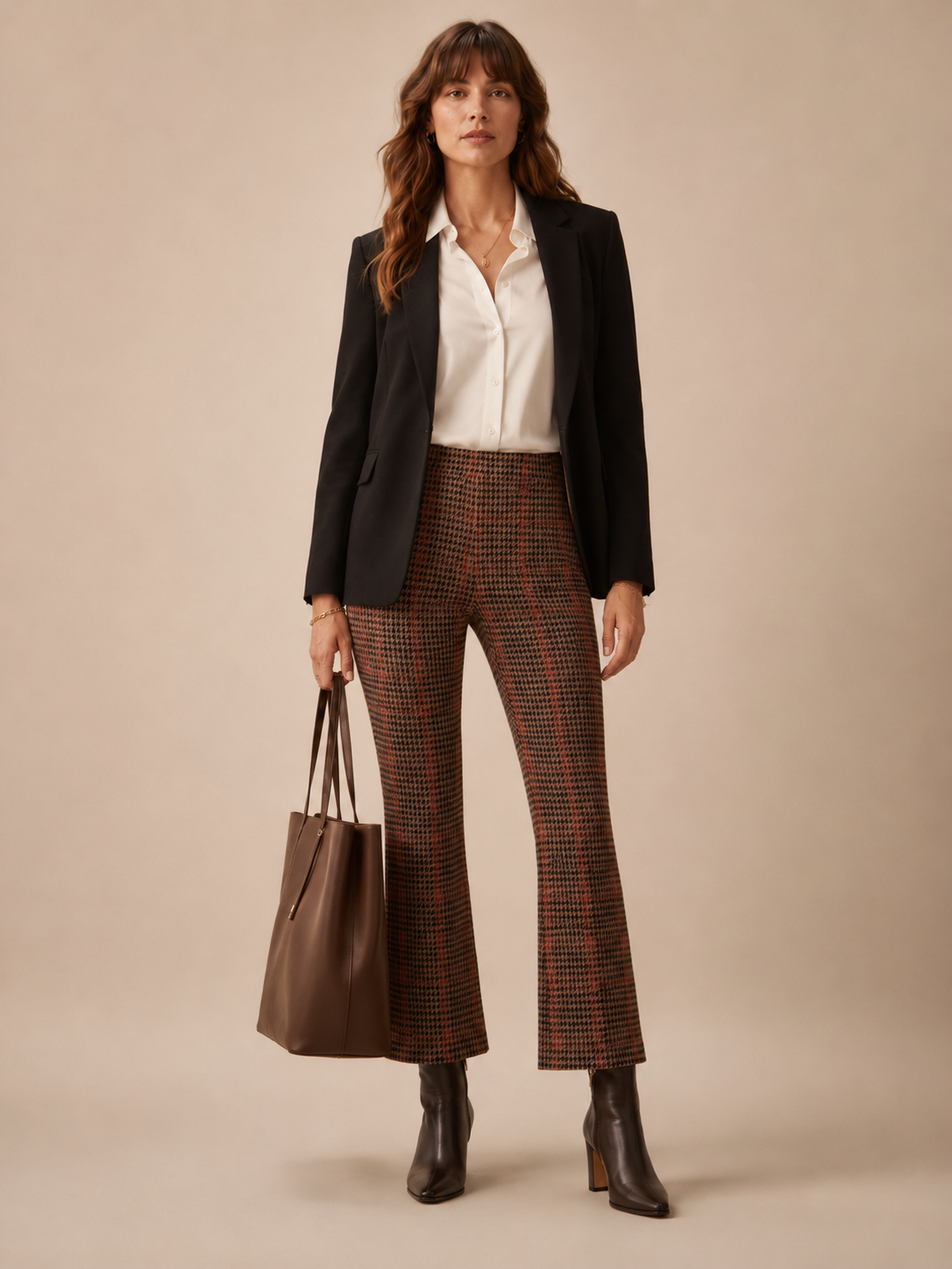 Statement-Hose "Cindessa" Rostrot | Braun | Beige