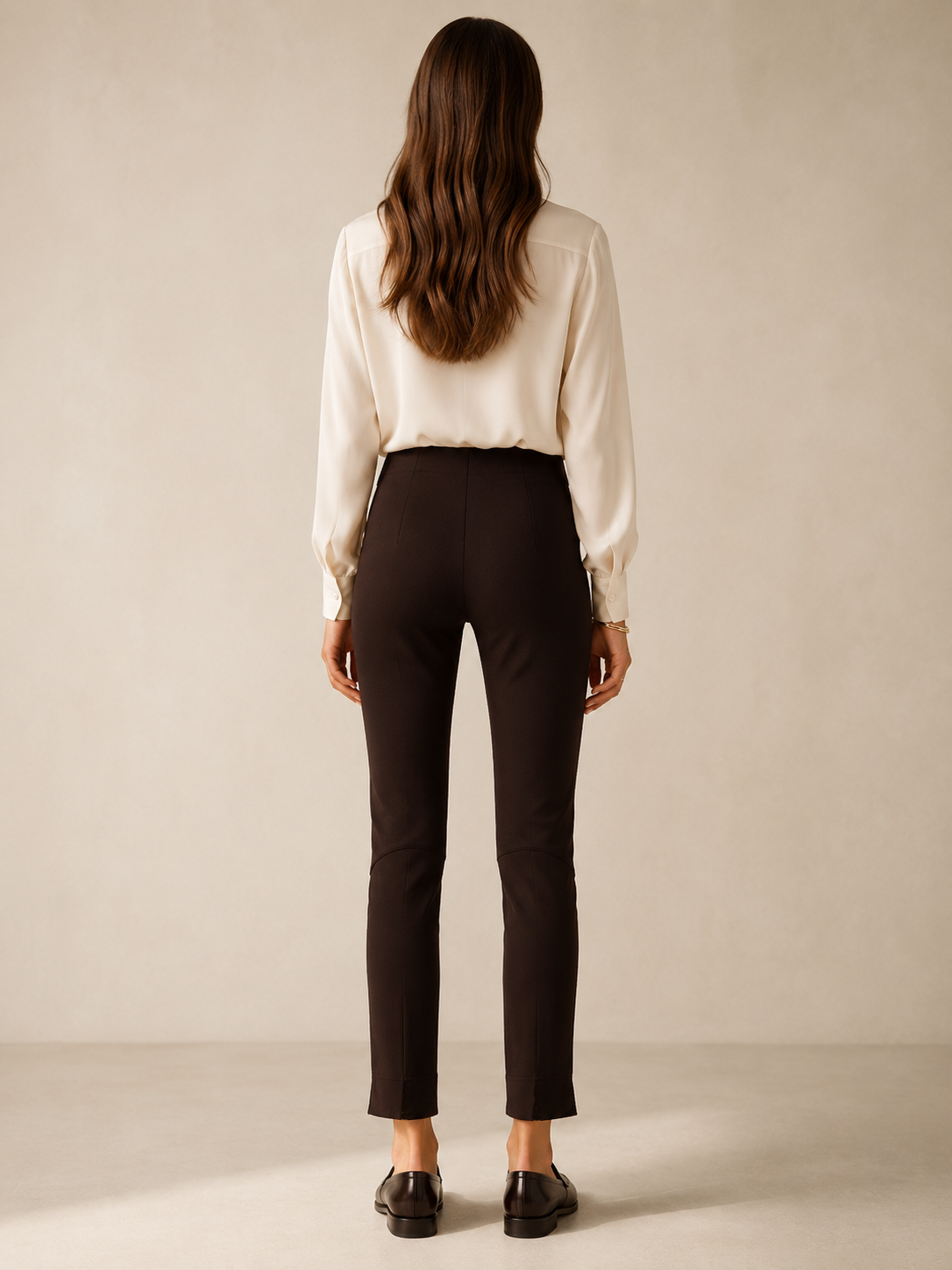 Figurbetonte Hose „Sabrina“ Schokobraun