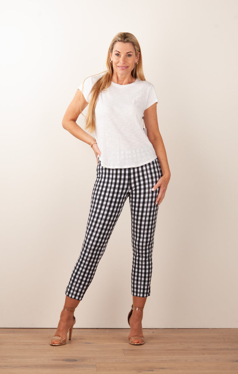 Hose „Capri“ Schwarz | Weiß