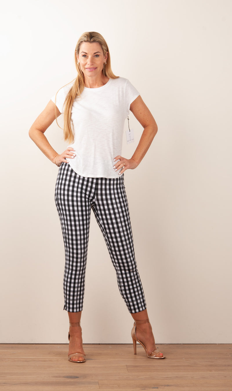 Hose „Capri“ Schwarz | Weiß
