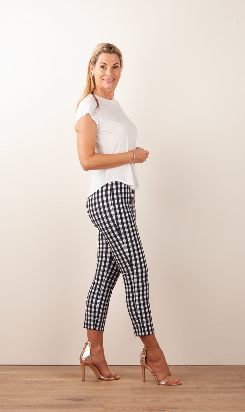 Hose „Capri“ Schwarz | Weiß