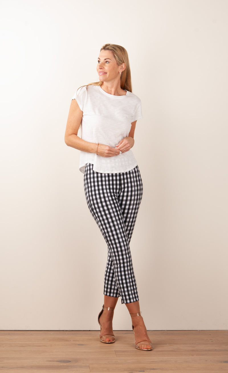 Hose „Capri“ Schwarz | Weiß