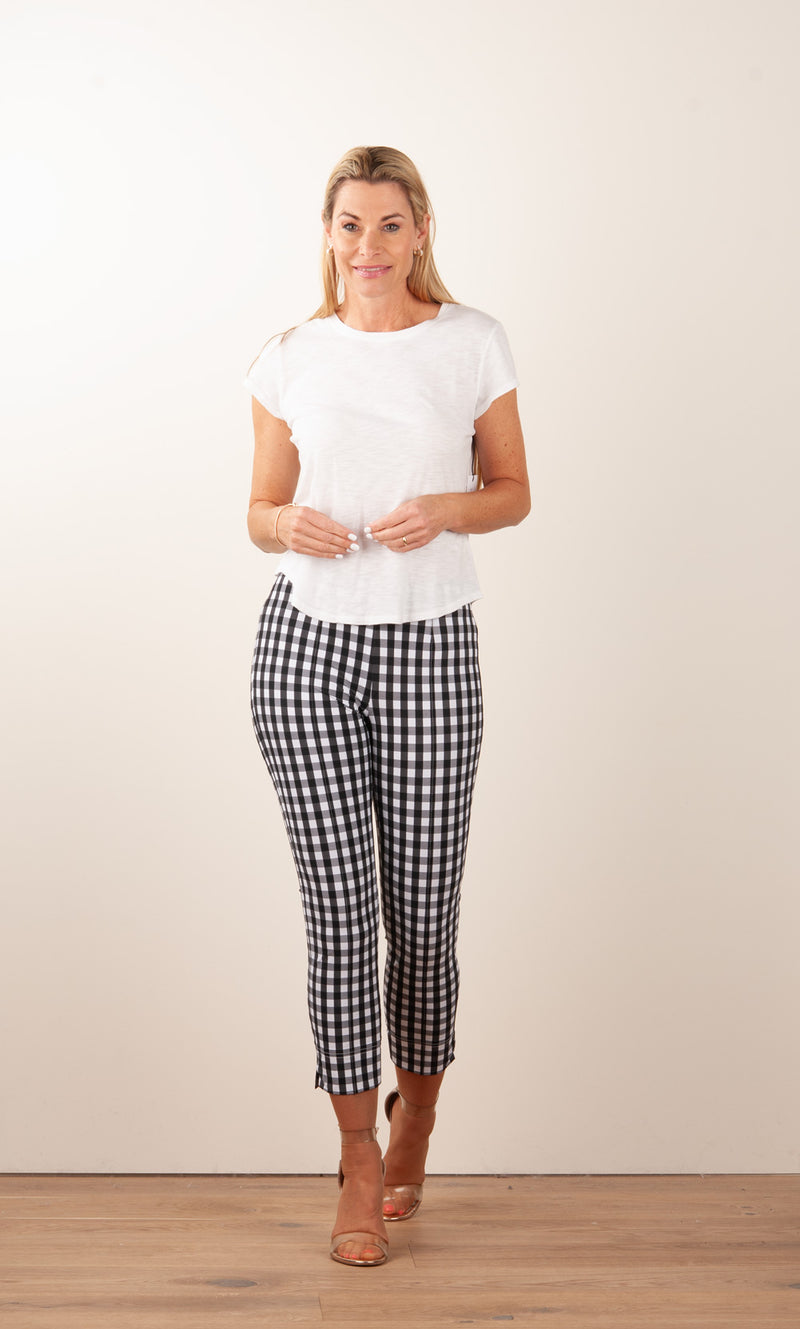 Hose „Capri“ Schwarz | Weiß