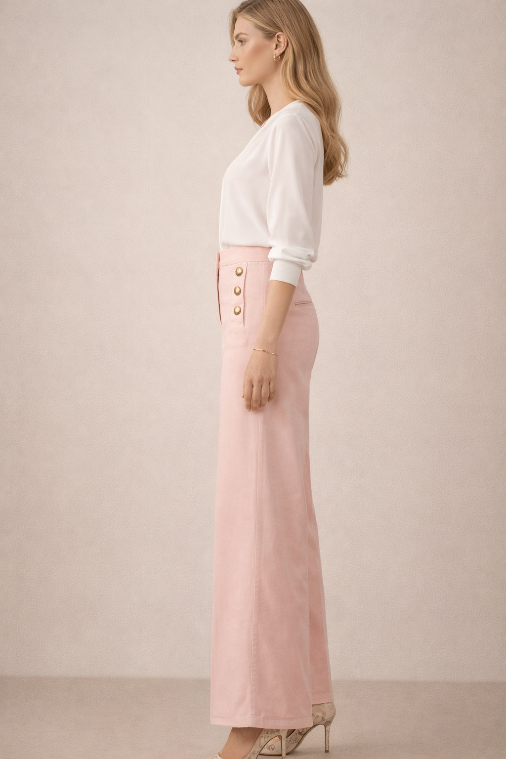 Wide-Leg-Jeans „Bridget“ Rosé