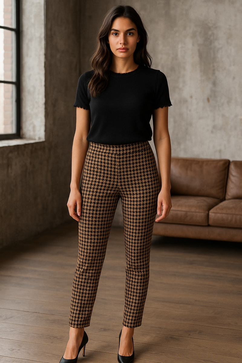 Hose „Cindessa“ Camel | Schwarz
