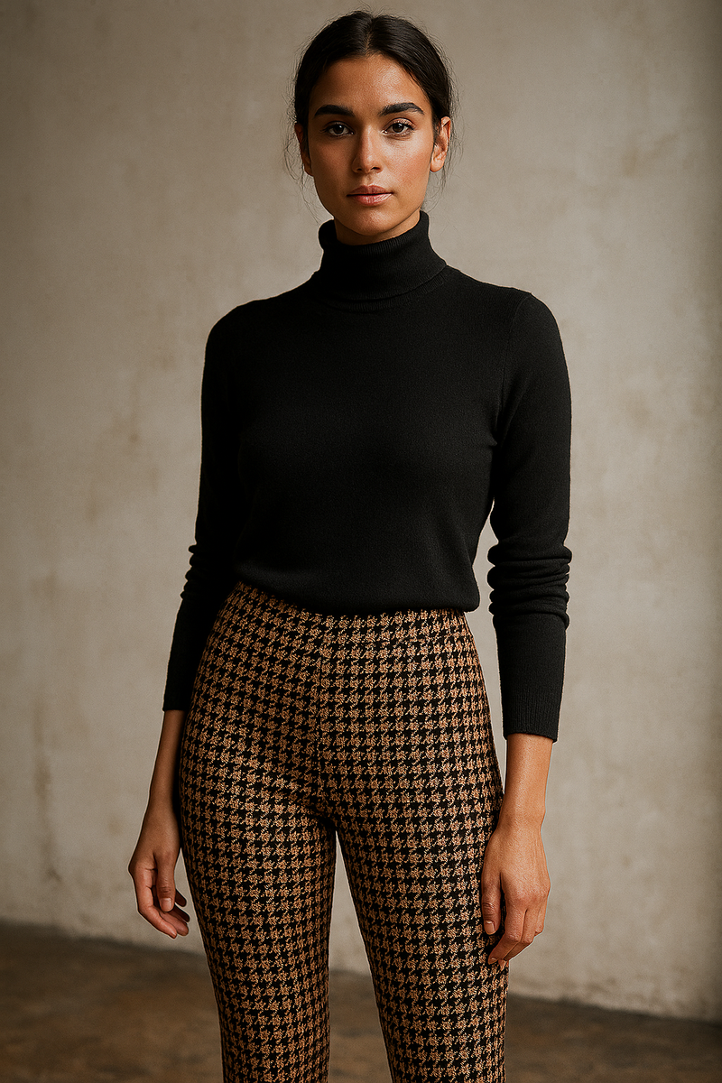 Hose „Cindessa“ Camel | Schwarz