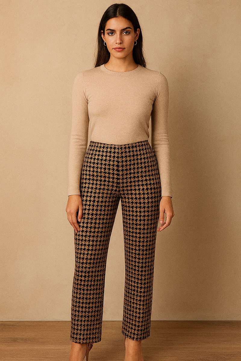 Hose „Cindessa“ Camel | Schwarz