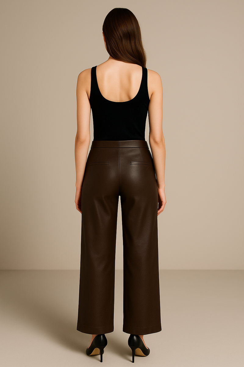 Hose „Kimberly Lederimitat“ Schokobraun