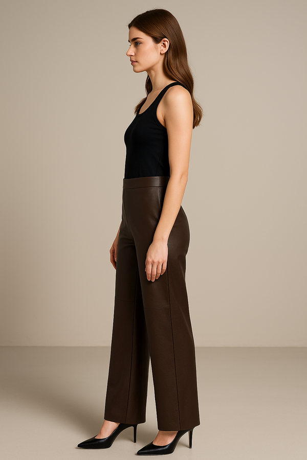 Hose „Kimberly Lederimitat“ Schokobraun