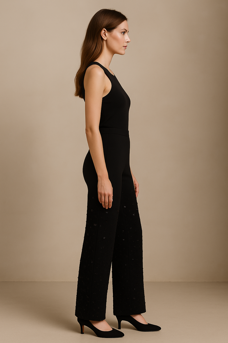 Hose „Kimberly Flower“ Schwarz