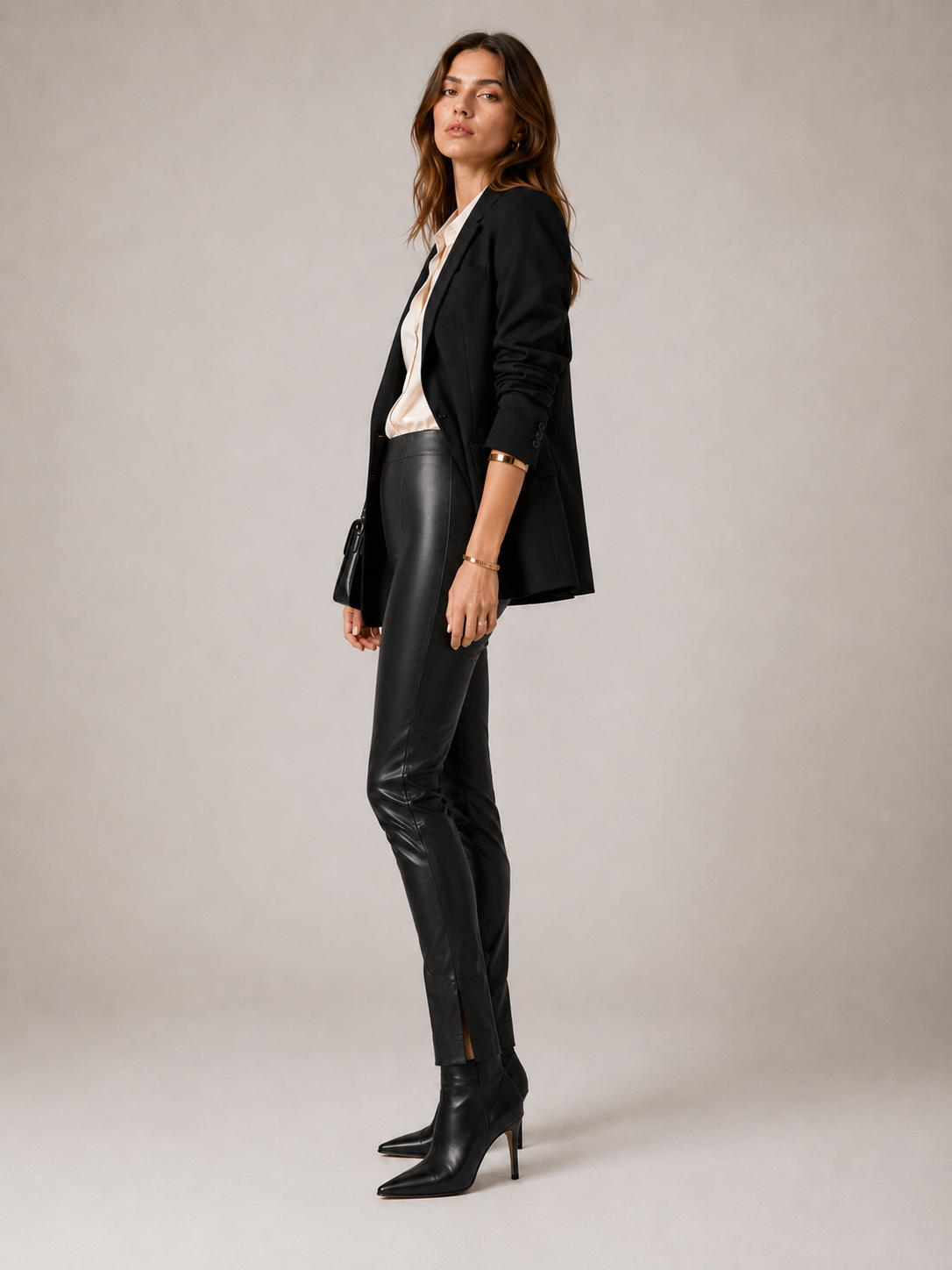 Vegane Lederhose „Sabrina“ Dunkel Petrol