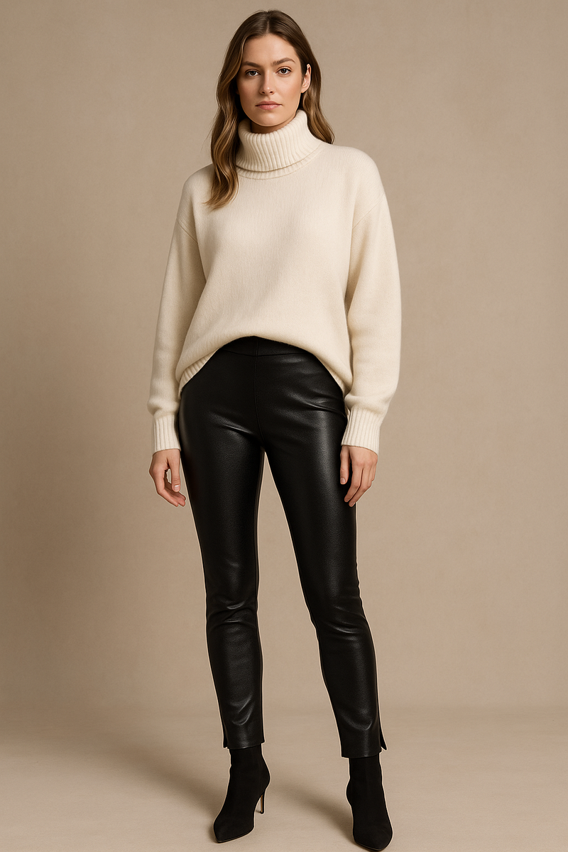 Lederimitat Hose „Sabrina“ Schwarz