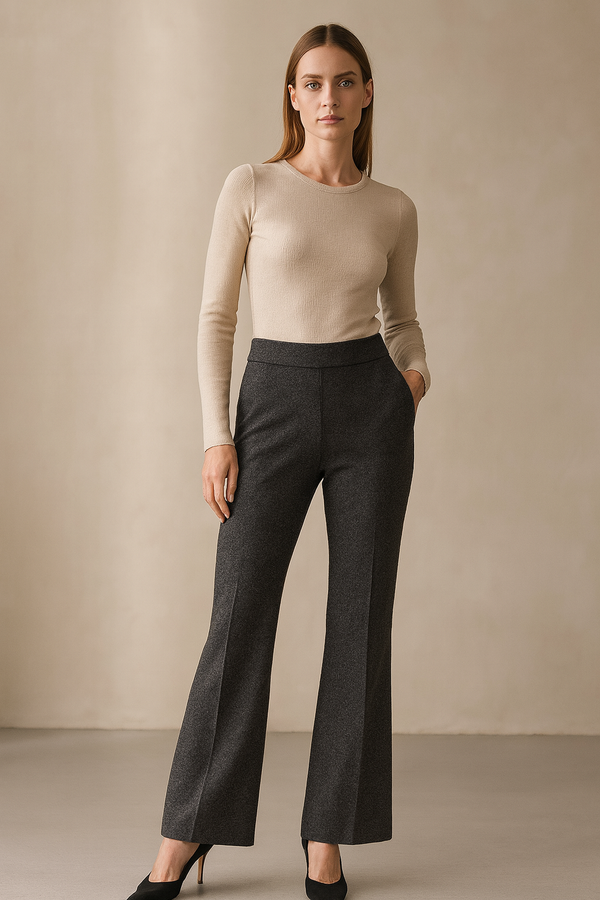 Hose „Nanou Wool“ Melange Anthrazit