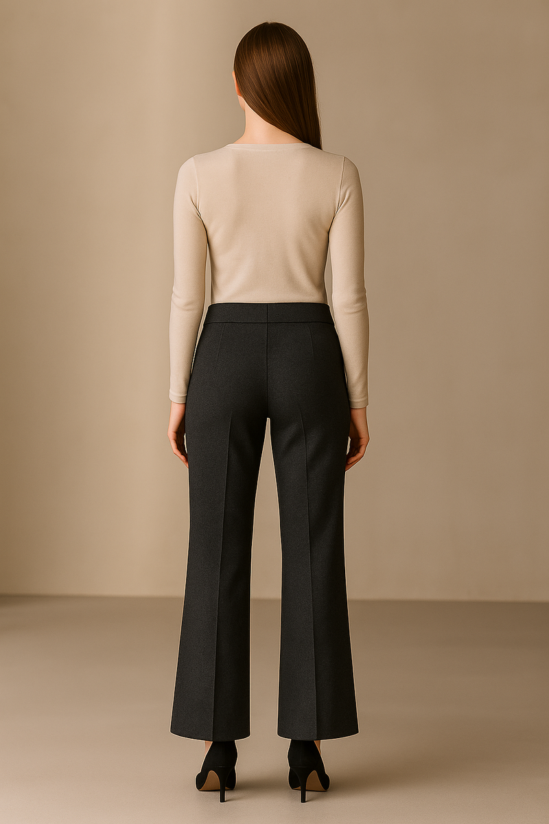 Hose „Nanou Wool“ Melange Anthrazit