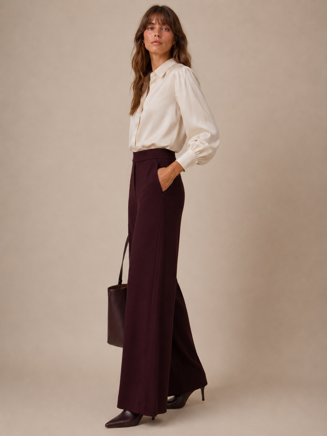 Wide-Leg-Hose „Naley“ Barolo
